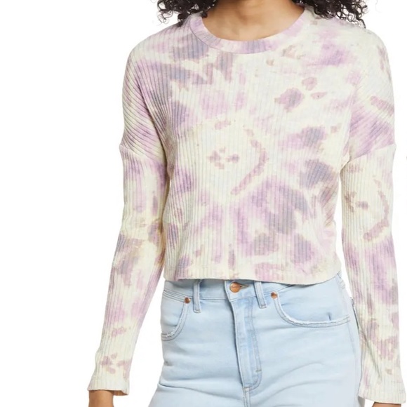bp Tops - BP. Tie Dye Crop Rib T-Shirt